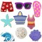 Beach Cookie Cutters 9 Pc Set. USA Tin Plate Steel - By CookieCutter.Com